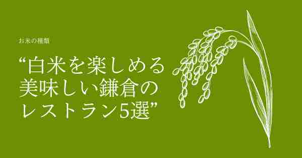 【2023年最新】お米ふぁんおすすめの“白米を楽しめる美味しい鎌倉のレストラン5選”