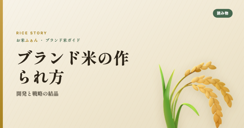 ブランド米の作られ方 開発と戦略の結晶
