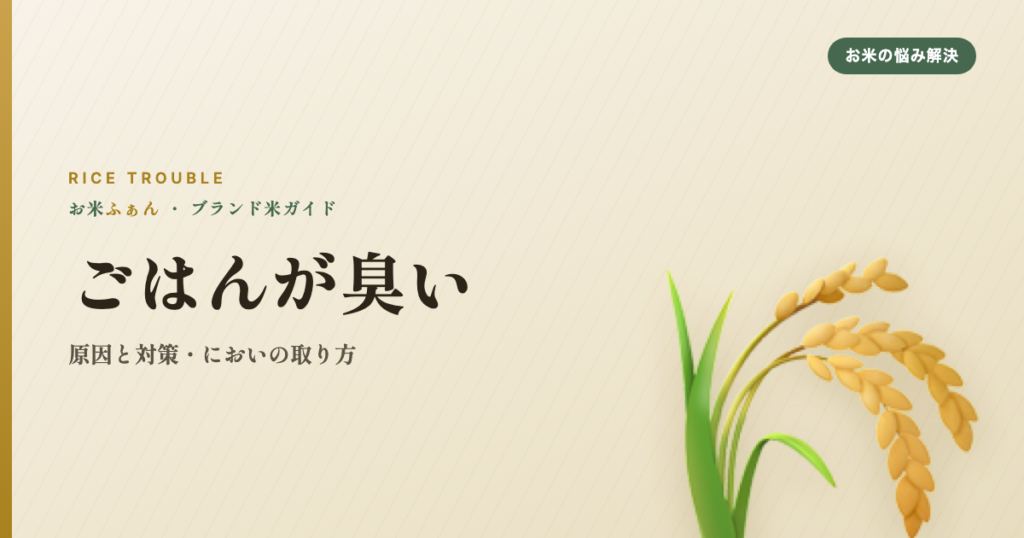 ごはんが臭い 原因と対策・においの取り方