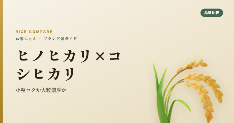ヒノヒカリ×コシヒカリ 小粒コクか大粒濃厚か