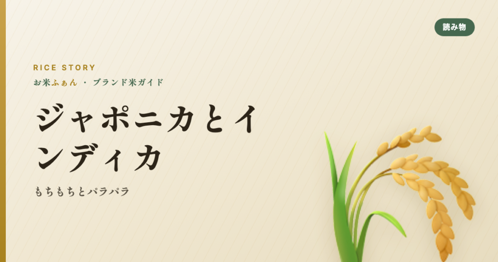 ジャポニカとインディカ もちもちとパラパラ