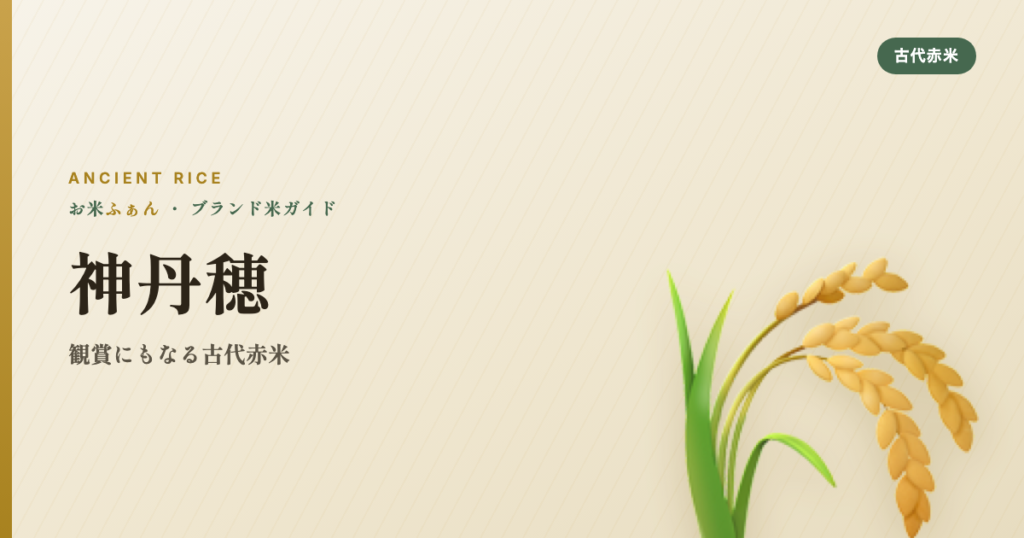 神丹穂 観賞にもなる古代赤米