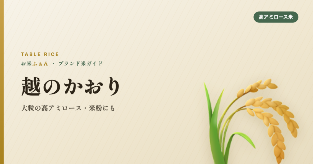 越のかおり 大粒の高アミロース・米粉にも