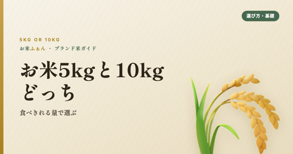 お米5kgと10kgどっち 食べきれる量で選ぶ