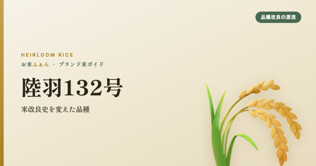 陸羽132号 米改良史を変えた品種