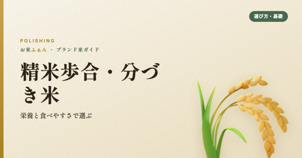 精米歩合・分づき米 栄養と食べやすさで選ぶ