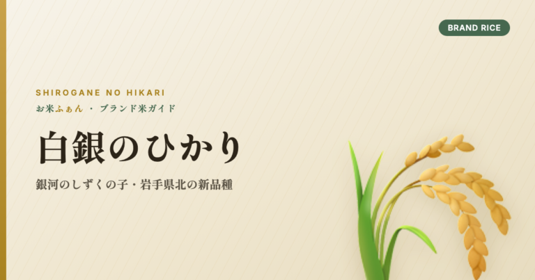 白銀のひかり 銀河のしずくの子・岩手県北の新品種